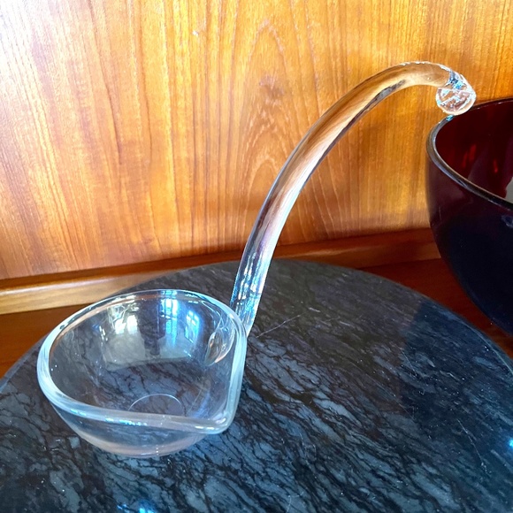 Vintage Dining Vtg Clear Glass Punch Bowl Ladle Poshmark